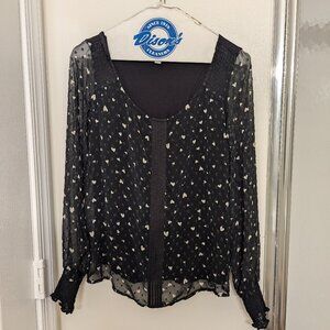 Cute heart print blouse